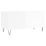 Mesa de centro madera contrachapada blanco brillo 90x44,5x45 cm