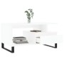 Mesa de centro madera contrachapada blanca 90x49x45 cm