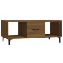 Mesa de centro madera contrachapada marrón roble 102x50x40 cm