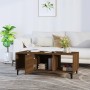 Mesa de centro madera contrachapada marrón roble 102x50x40 cm