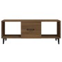 Mesa de centro madera contrachapada marrón roble 102x50x40 cm