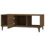Mesa de centro madera contrachapada marrón roble 102x50x40 cm