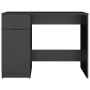 Escritorio de madera contrachapada negro 100x50x75 cm