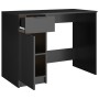 Escritorio de madera contrachapada negro 100x50x75 cm