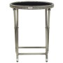 Mesa de centro ratán sintético y vidrio templado gris 60 cm