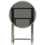 Mesa de centro ratán sintético y vidrio templado gris 60 cm