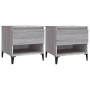 Mesas auxiliares 2 uds contrachapada gris Sonoma 50x46x50 cm