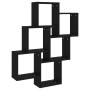 Estante cubo de pared madera contrachapada negro 78x15x93 cm