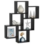 Estante cubo de pared madera contrachapada negro 78x15x93 cm