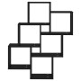 Estante cubo de pared madera contrachapada negro 78x15x93 cm