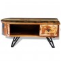 Mesa de centro con patas de hierro madera maciza reciclada