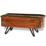 Mesa de centro con patas de hierro madera maciza reciclada
