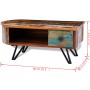 Mesa de centro con patas de hierro madera maciza reciclada