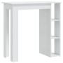 Mesa bar con estante contrachapada blanco brillo 102x50x103,5cm