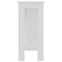 Mesa bar con estante contrachapada blanco brillo 102x50x103,5cm