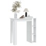 Mesa bar con estante contrachapada blanco brillo 102x50x103,5cm