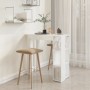 Mesa bar con estante contrachapada blanco brillo 102x50x103,5cm