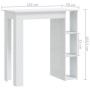 Mesa bar con estante contrachapada blanco brillo 102x50x103,5cm