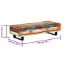 Mesa de centro madera maciza reciclada y acero 120x50x30 cm