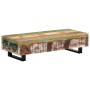 Mesa de centro madera maciza reciclada y acero 120x50x30 cm