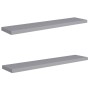 Estantes flotantes de pared 2 uds MDF gris 120x23,5x3,8 cm