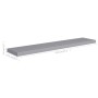 Estantes flotantes de pared 2 uds MDF gris 120x23,5x3,8 cm