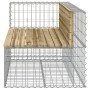 Banco jardín diseño gavión madera pino impregnada 122x71x65,5cm