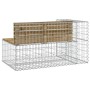 Banco jardín diseño gavión madera pino impregnada 122x71x65,5cm