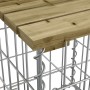 Banco jardín diseño gavión madera pino impregnada 122x71x65,5cm
