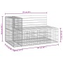 Banco jardín diseño gavión madera pino impregnada 122x71x65,5cm
