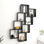 Estante cubo de pared madera contrachapada negro 90x15x119 cm