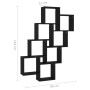 Estante cubo de pared madera contrachapada negro 90x15x119 cm