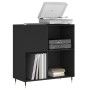 Mueble para discos madera contrachapada negro 84,5x38x89 cm