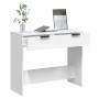 Mesa consola de madera contrachapada blanco 90x36x75 cm