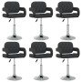 Sillas de comedor giratorias 6 unidades cuero sintético negro