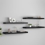 Estantes flotantes de pared 4 uds MDF negro 80x23,5x3,8 cm
