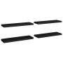 Estantes flotantes de pared 4 uds MDF negro 80x23,5x3,8 cm