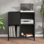 Mueble para discos madera contrachapada negro 84,5x38x89 cm