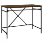 Escritorio hierro madera contrachapada marrón roble 100x50x75cm