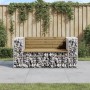 Banco jardín con gaviones madera pino impregnada 143x71x65,5 cm