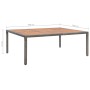Mesa de jardín ratán PE y madera de acacia gris 200x150x74 cm