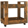 Carrito de escritorio contrachapada roble ahumado 60x45x60 cm