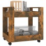 Carrito de escritorio contrachapada roble ahumado 60x45x60 cm