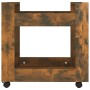 Carrito de escritorio contrachapada roble ahumado 60x45x60 cm