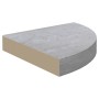 Estante de esquina de pared MDF gris hormigón 35x35x3,8 cm