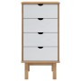 Cajonera OTTA madera maciza de pino marrón y blanco 45x39x90 cm