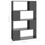 Estantería/divisor de espacios gris brillo 80x24x124,5 cm