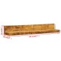 Estantes de pared 2 uds madera maciza