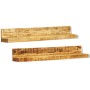 Estantes de pared 2 uds madera maciza