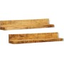 Estantes de pared 2 uds madera maciza